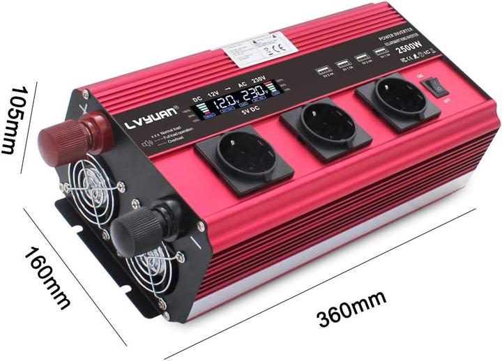 Produktbild Lvyuan Wechselrichter 2500W / 5000W Spitze 12V 230V