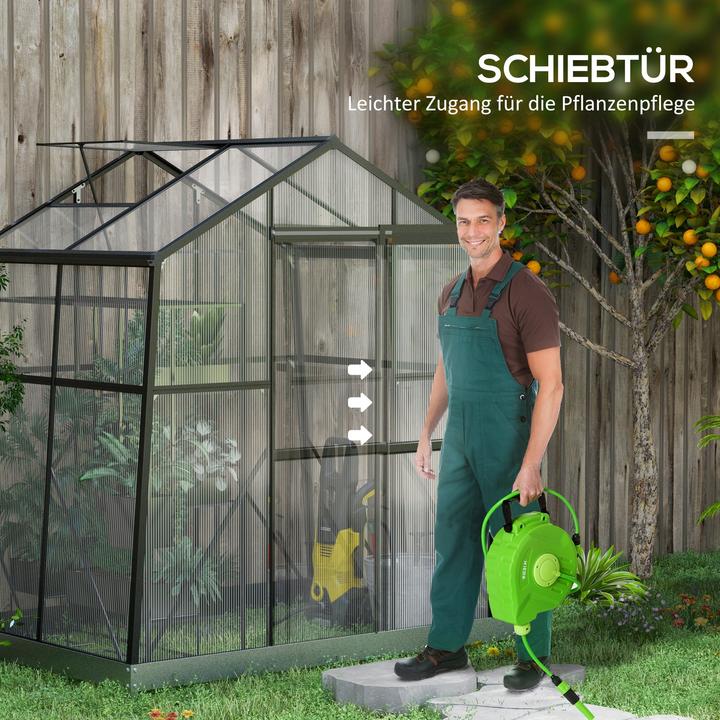 Produktbild Outsunny Gewächshaus mit Schiebetür und integriertes Rinnensystem