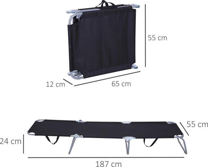 Immagine prodotto Outsunny Lettino prendisole con schienale regolabile (187 cm)