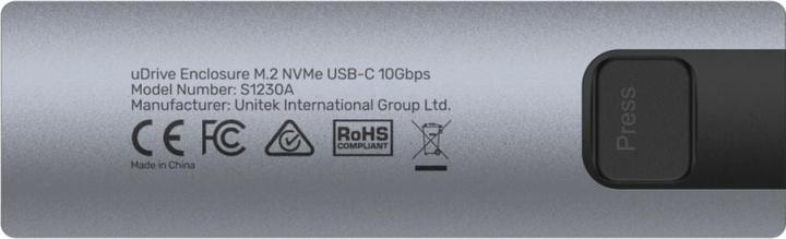 Actual product image Unitek OBUDOWA DYSKU M.2 NVME/SATA 10 GBPS S1230A (M.2 2280, M.2 2230, M.2 2260, M.2 2242)