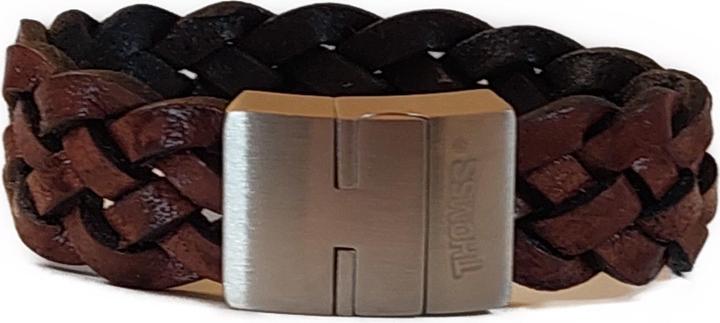 Produktbild Thomss Lederarmband No.11 Unisex Leder Braun & Edelstahlverschluss Umfang 21cm (21 cm, Edelstahl, 100% Leder)