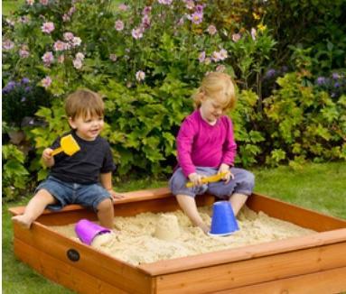 Actual product image Plum Sandbox with benches