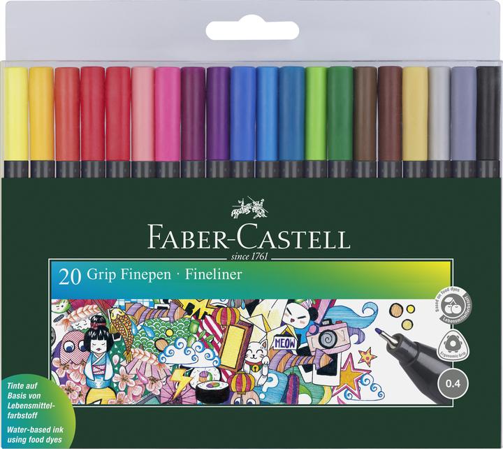Faber-Castell Fineliner Grip Set (Mehrfarbig, 20 x)