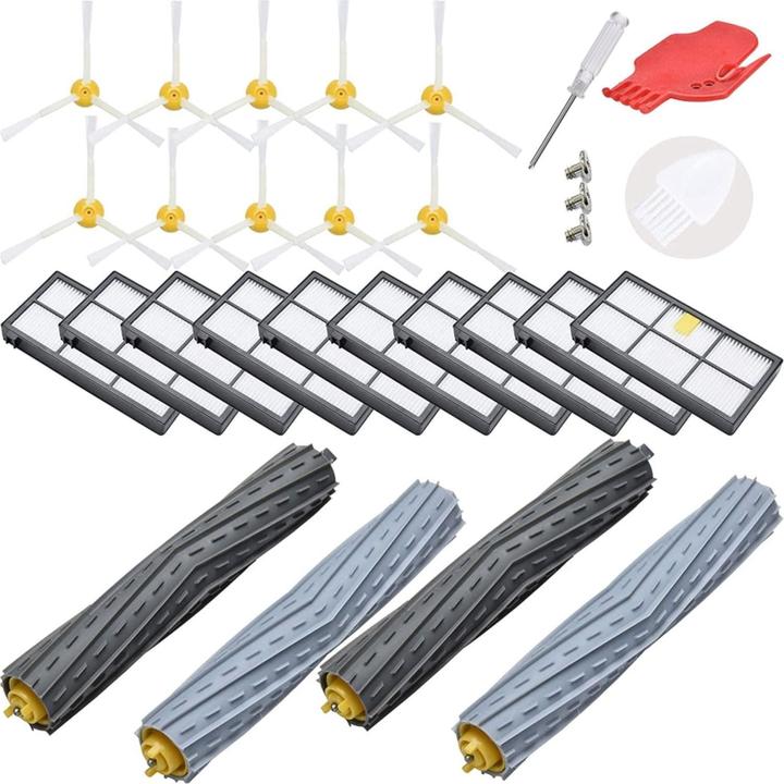 Actual product image Werkstein Replacement set for iRobot Roomba hoover 800/900 - side brushes, hepa filter & rubber blades