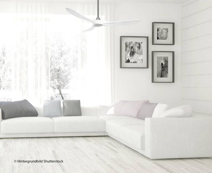Image du produit CasaFan Ventilateur de plafond ECO GENUINO, Ø hélice 1520 mm, blanc mat / chromé. (20 dB)