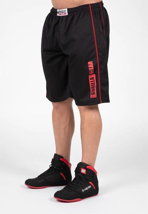 Produktbild Gorilla Wear Wallace Mesh Shorts Schwarz/Rot (S/M)