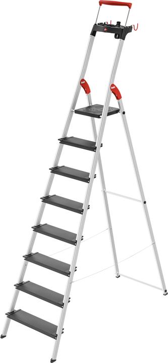 Produktbild Hailo L100 TopLine, Alu-Sicherheits-Stehleiter, 8 Stufen (Stehleiter, 147 cm)
