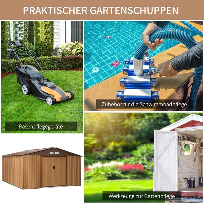 Image du produit Swisshandel24 Abri de jardin avec plaque de fond Abri de jardin Abri de jardin en métal brun 340 x 386 x 200 cm
