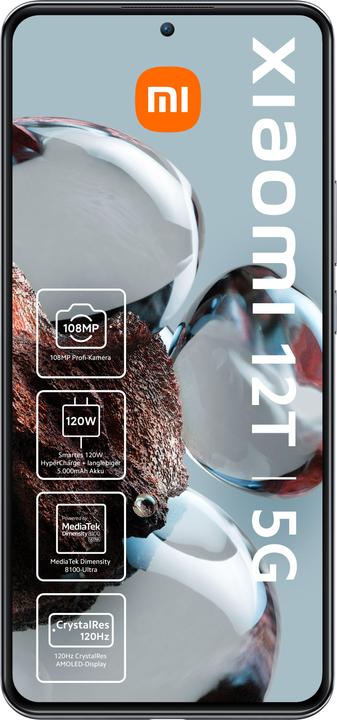 Productafbeelding Xiaomi 12T (256 GB, Zilver, 6.67", Dubbele SIM, 108 Mpx, 5G)