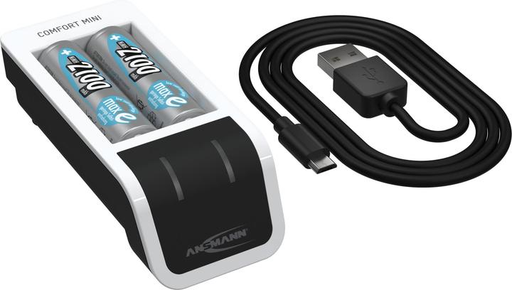 Actual product image Ansmann Comfort Mini charger incl. 2 AA Mignon batteries 2100 mAh (1 pcs., AA, AAA, 800.80 mAh, Rechargeable battery)