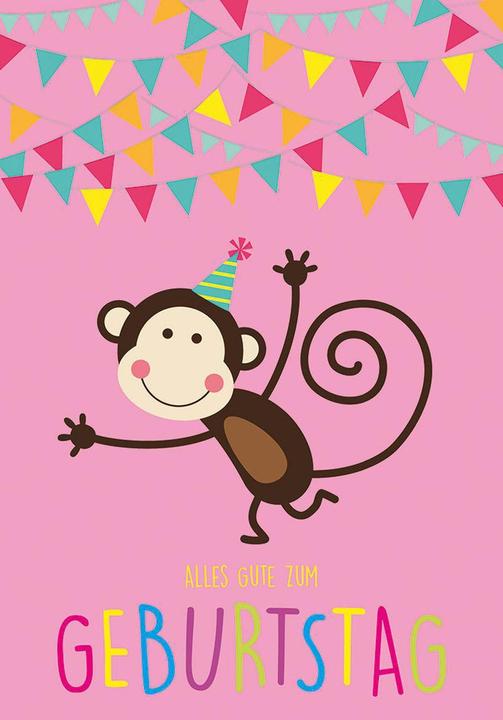 Perleberg Carte d'anniversaire singe (1 pcs)