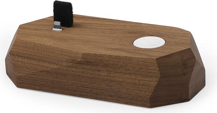 Oakywood Combo Dock - Dockingstation aus Holz - zum Aufladen von iPhone und Apple Watch - Walnuss -