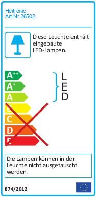 Energie-Label Heitronic LED Unterbauleuchte ANO 9W, warmweiss (600 lm)