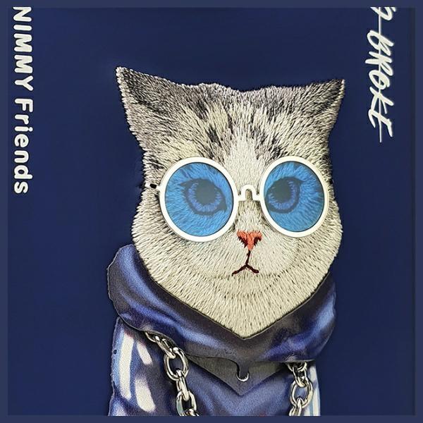 Produktbild Audi Nimmy case iPhone 15 Pro 6.1" blue Glasses Cool Cat (Apple iPhone 15 Pro)