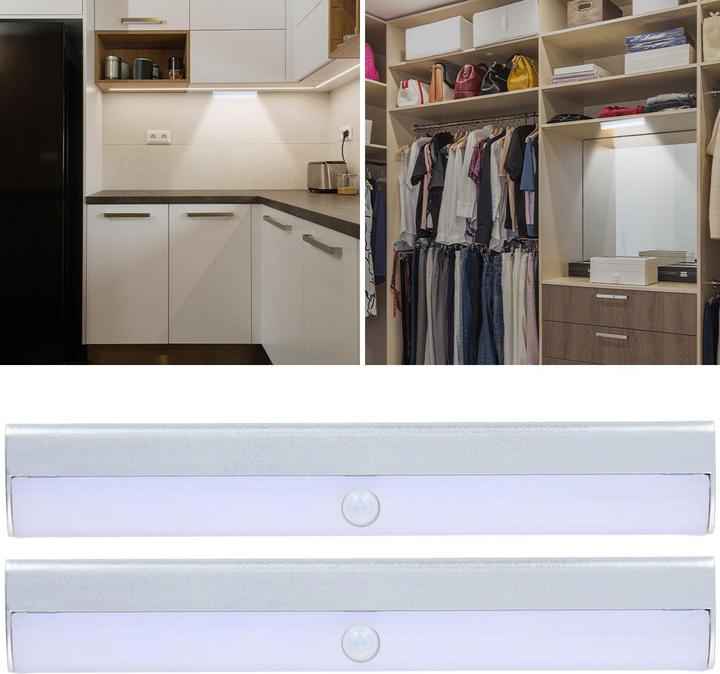 Image du produit Grundig Lot de 2 lampes LED, à encastrer, avec capteur de mouvement, très lumineuses, 10 LED (19 cm, Intérieur)