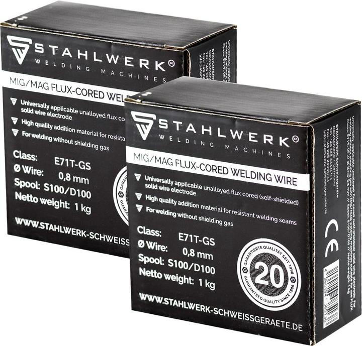 Actual product image Stahlwerk Welding wire MIG MAG Premium cored wire E71T-GS Ø 0.9 mm 0.9 kg set of 2