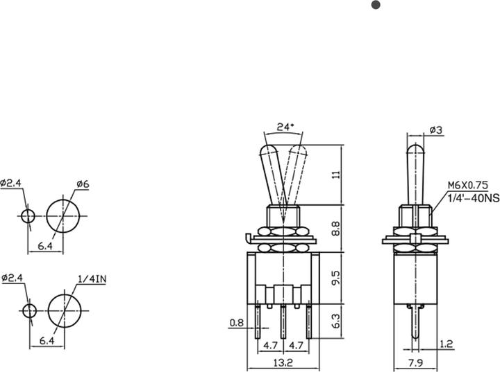 Nährwerte und Zutaten Eneroid Kippschalter/-taster MTS-113-A2