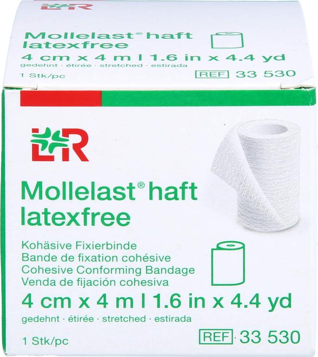 Actual product image Lohmann & Rauscher Mollelast adhesive latex-free white 4cm x 4m stretched, 1 pc BIN