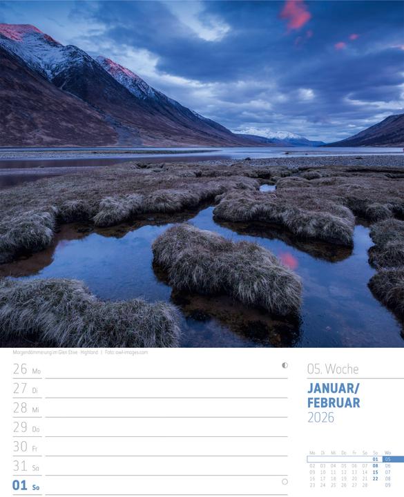 Actual product image Schottland - Zwischen Highlands und Hebriden - Wochenplaner Kalender 2026 (25 x 33 cm, Hardcover, German)