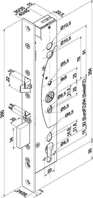 Immagine prodotto Assa Abloy Meccanismo di blocco SI 309X202 35/24/92 PZUniversal 309X202PZ-----1