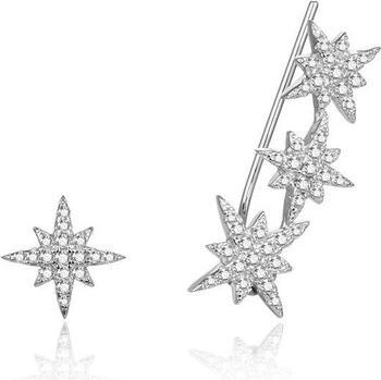 Image du produit Beneto ymmetric argent boucles d'oreilles avec zircons star AGUPV1984