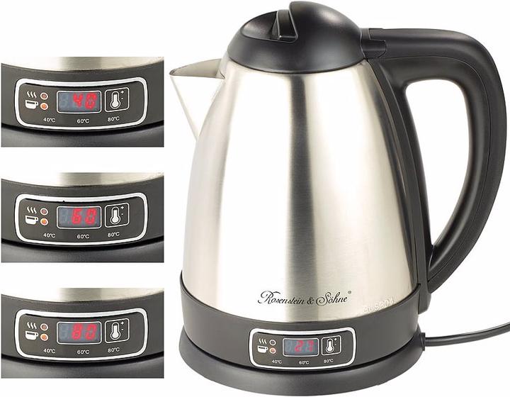 Actual product image Rosenstein & Söhne Stainless steel water boiler with temperature selection (1.80 l)