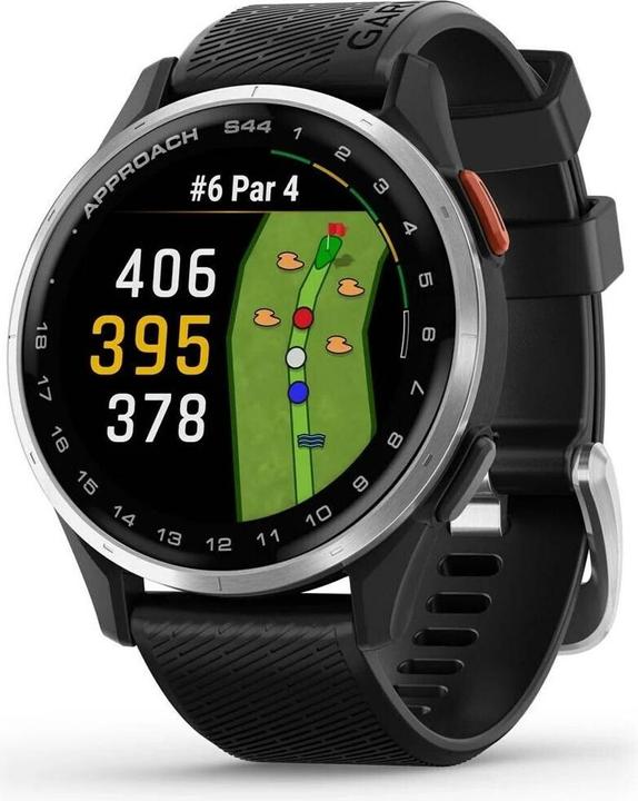 Produktbild Garmin GPS-Sportuhr Approach S44 schwarz/silber, Band, 20mm