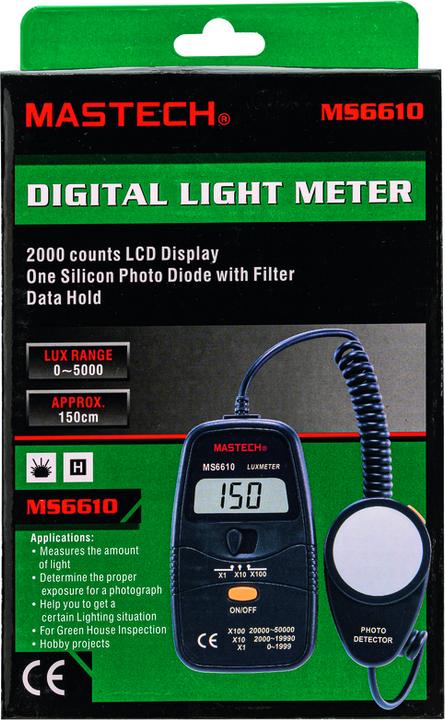 Produktbild Steffen 'MASTECH Luxmeter Digital MS6610 (0-50'000lx) sw'