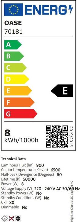 Produktbild Oase Aquarienleuchte HighLine Classic LED daylight 40, 8 W (LED, 8 W)