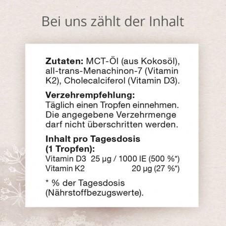 Nährwerte und Zutaten Effective Nature Vitamin D3 K2 (1 Stück, Tropfen)