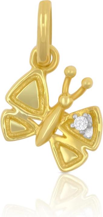 Muau Schmetterling (Weissgold, 750/18K Gelbgold)