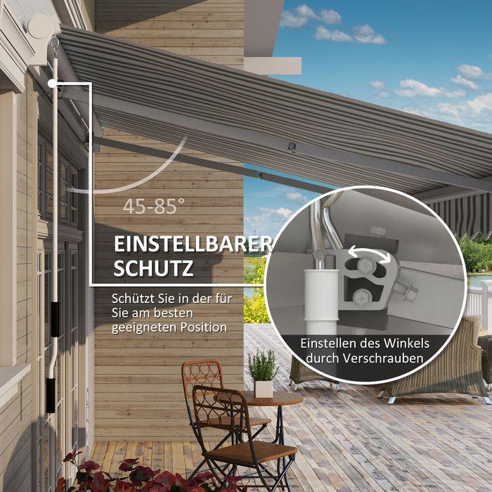 Image du produit Swisshandel24 Gelenkarmmarkise 4m mit Handkurbel Alu Weiss+Grün 395x245 cm (2.45 m)