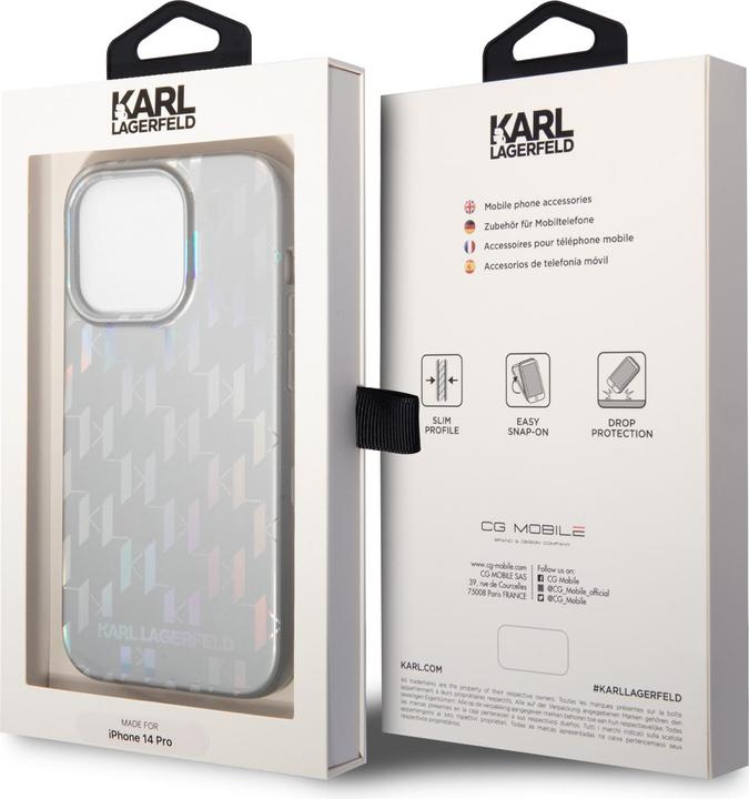 Actual product image Karl Lagerfeld iPhone 14 Pro Max Iridescent Monogram Case (Apple iPhone 14 Pro Max)