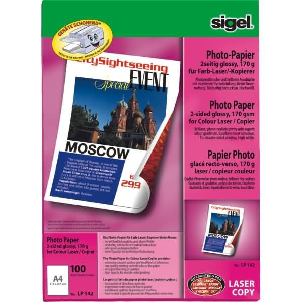 Image du produit Sigel Papier photo laser (170 g/m², A4, 100 x)