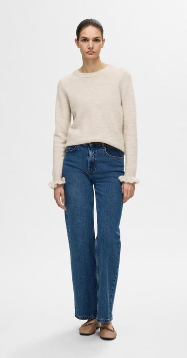 Image du produit Selected Femme Pull en tricot à manches ruchées (XS)