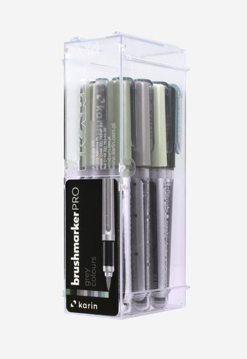 Produktbild Karin PRO - Brush Marker (Schwarz, Grau, Grün, 12 x)