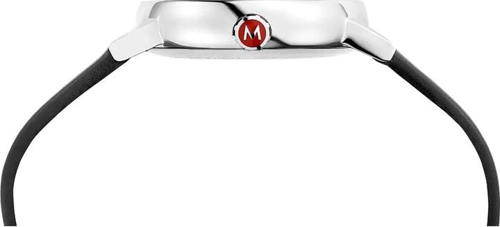 Produktbild Mondaine MSE.35110.LB Evo II Dames Horloge - Stationsklok - Saffierglas - Roestvrijstaal/Leer - Wit/Zilver/Zw (Swiss Made, 35 mm)