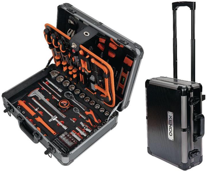 Image du produit Kendo Coffre à outils à roulettes avec 161 outils (161 pièces)