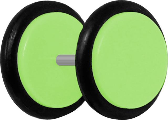 Produktbild Star Piercing Fake Plug hellgrün mit O-Ring (ohne Messing, Acryl)