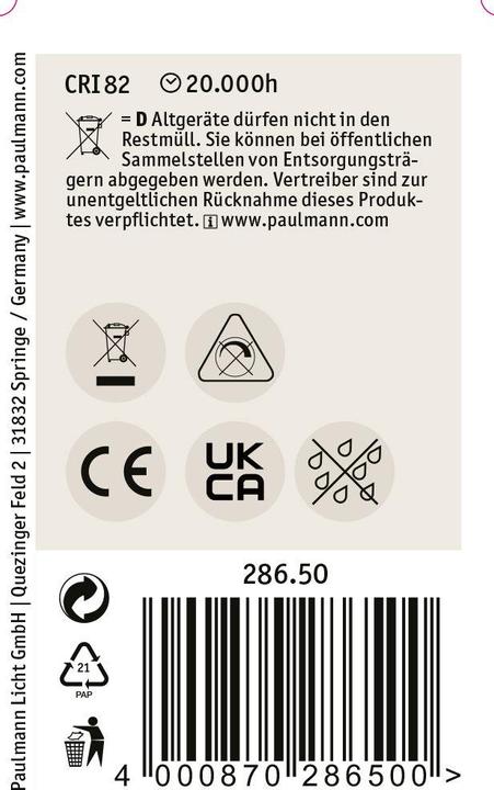 Actual product image Paulmann Drop (E14, 6.50 W, 806 lm, 1 x, E)