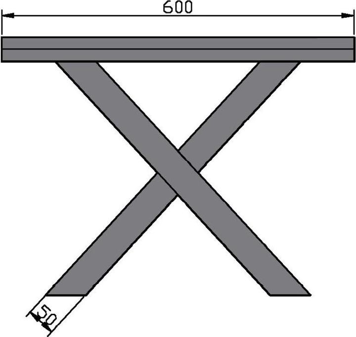 Immagine prodotto Home123 Tavolino CONNECT - gamba X 50x50 (50 x 50 cm)