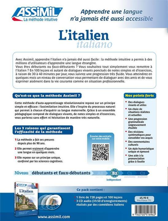 Actual product image L'italien : débutants & faux-débutants, niveau atteint B2 : pack audio (French, Benedetti Federico, 2021)