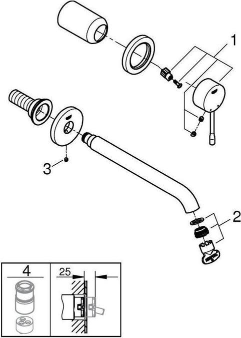 Actual product image Grohe Essence 2-hole washbasin faucet