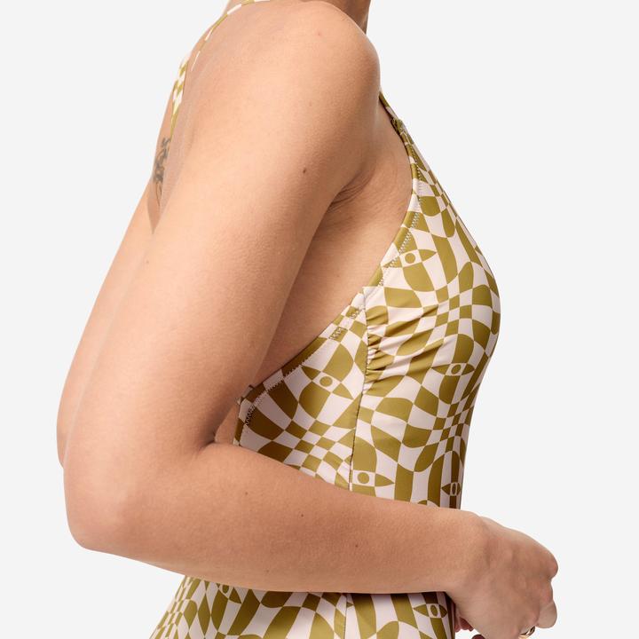 Actual product image Nabaiji Badeanzug Damen - Lila Psychodam olivgrün (XL)
