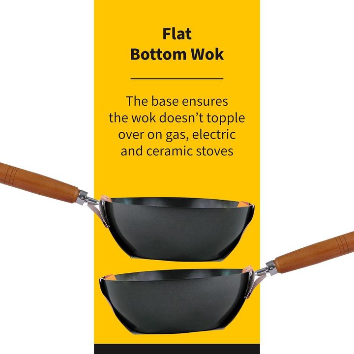 Produktbild Ken Hom Classic Antihaft Karbonstahl Mini Wok 20 cm (20 cm, Wok Pfanne, Carbonstahl)