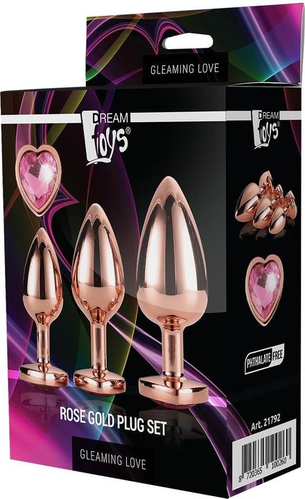 Actual product image Dream Toys SET Gleaming Love korek analny Rose Gold 3szt.