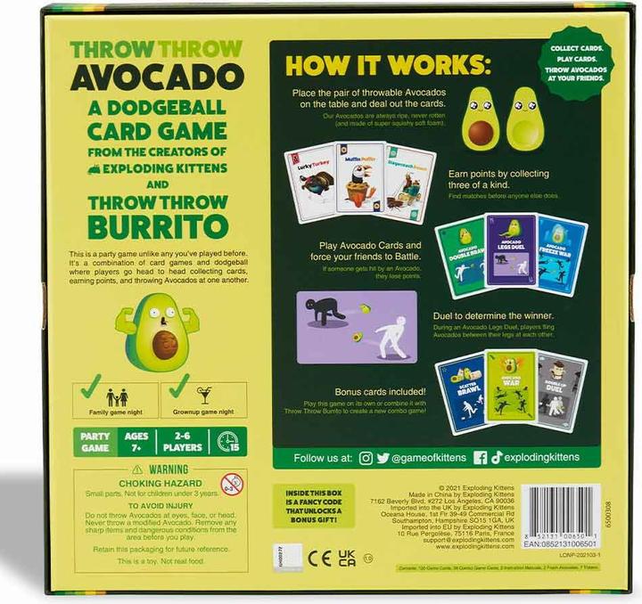 Actual product image Asmodée Throw Throw Avocado - A Dodgeball Card Game (EKTTACORE1) (English)