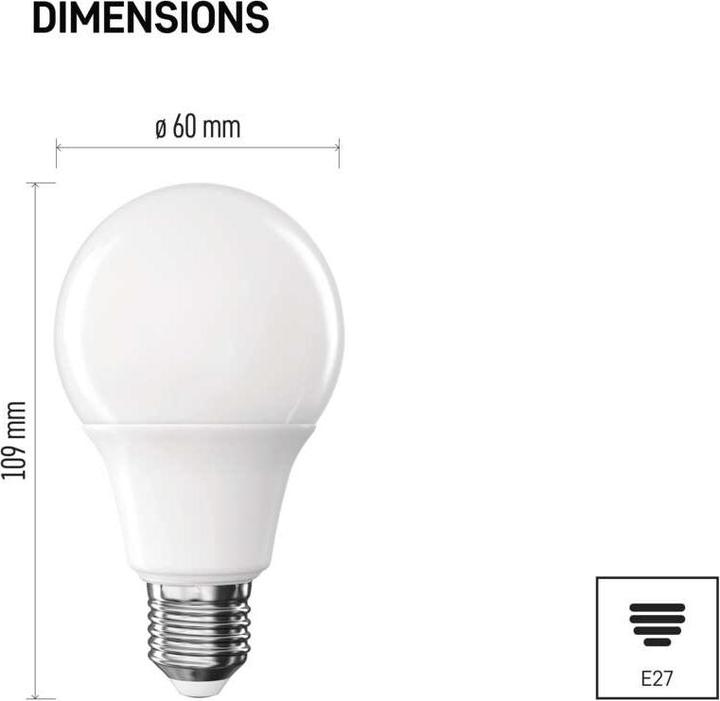Immagine prodotto Emos LED Lampe Classic A60 / E27 / 9,5 W (75 W) / 1055 lm / Neutral Weiss (E27, 9.50 W, 1055 lm, 1 x, E)