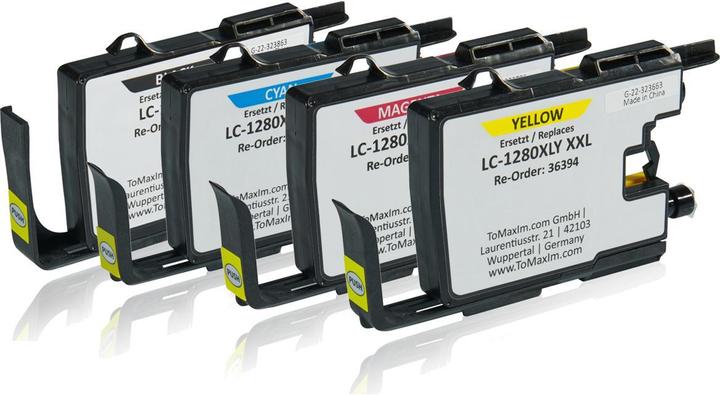 Actual product image Inkadoo Printer cartridges multipack compatible with Brother LC-1280 XL VAL XXL contains 4x ink cartridge (M, C, Y, FC)