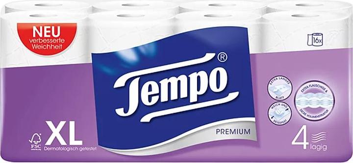 Immagine prodotto Tempo Carta igienica premium bianca a 4 veli 110 fogli (16 x)
